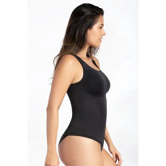 Curveez Essential Square Neck Control Tank Sz XL Black Shapewear Top CUR3510 - Picture 2 of 5